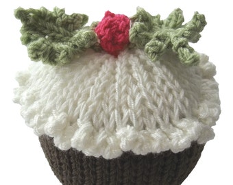 Knitting Pattern for a Christmas Pudding Pin Cushion. PDF Knitting Pattern