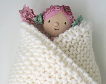 Baby Blanket Knitting Pattern. Super Chunky Yarn. PDF Knitting Pattern.