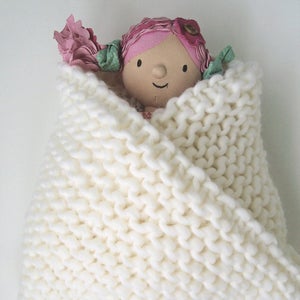 Baby Blanket Knitting Pattern. Super Chunky Yarn. PDF Knitting Pattern. image 1