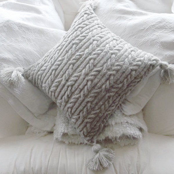 Aran Trellis Cable Cushion/Pillow Hand Knitting Pattern. PDF