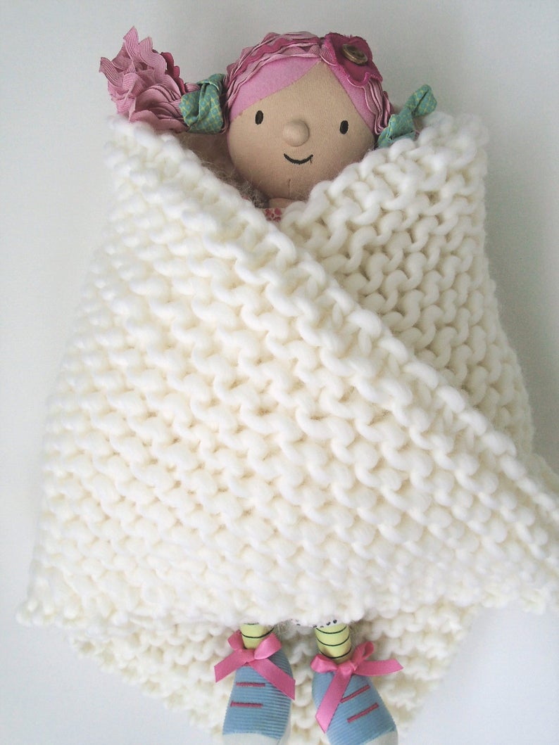 Baby Blanket Knitting Pattern. Super Chunky Yarn. PDF Knitting Pattern. image 1