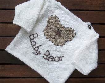 Baby Bear Sweater. PDF Hand Knitting Pattern.