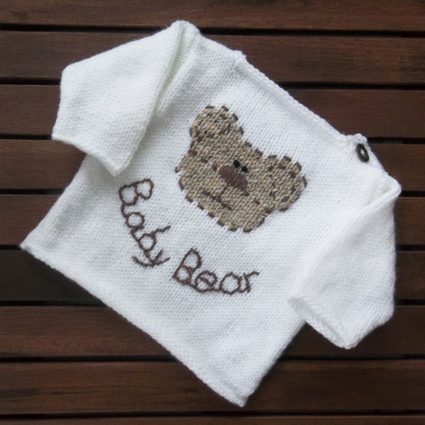 Baby Bear Sweater. PDF Hand Knitting Pattern.