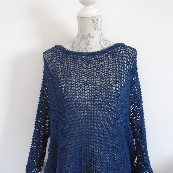 Summer Cotton Tee Sweater Knitting Pattern. PDF Download.