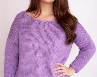 Easy Chunky Sweater Knitting Pattern (PDF Download) – One Size Fits All