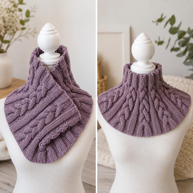 Knitting Pattern for a Cable Cowl Infinity Scarf. Neck Warmer. PDF ...