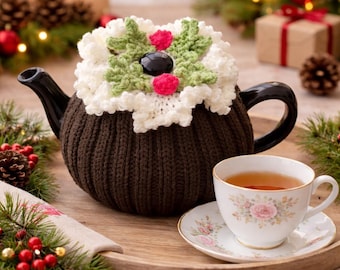Knitting Pattern for a Christmas Pudding Tea Cosy.PDF Knitting Pattern