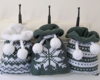 Christmas Knitting. Norwegian Gift Bag. PDF Hand Knitting Pattern