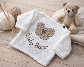 Baby Bear Sweater. PDF Hand Knitting Pattern.