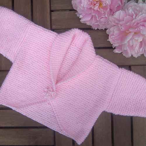 Baby Hooded Wrap Cardigan Hand Knitting Pattern. PDF. - Etsy