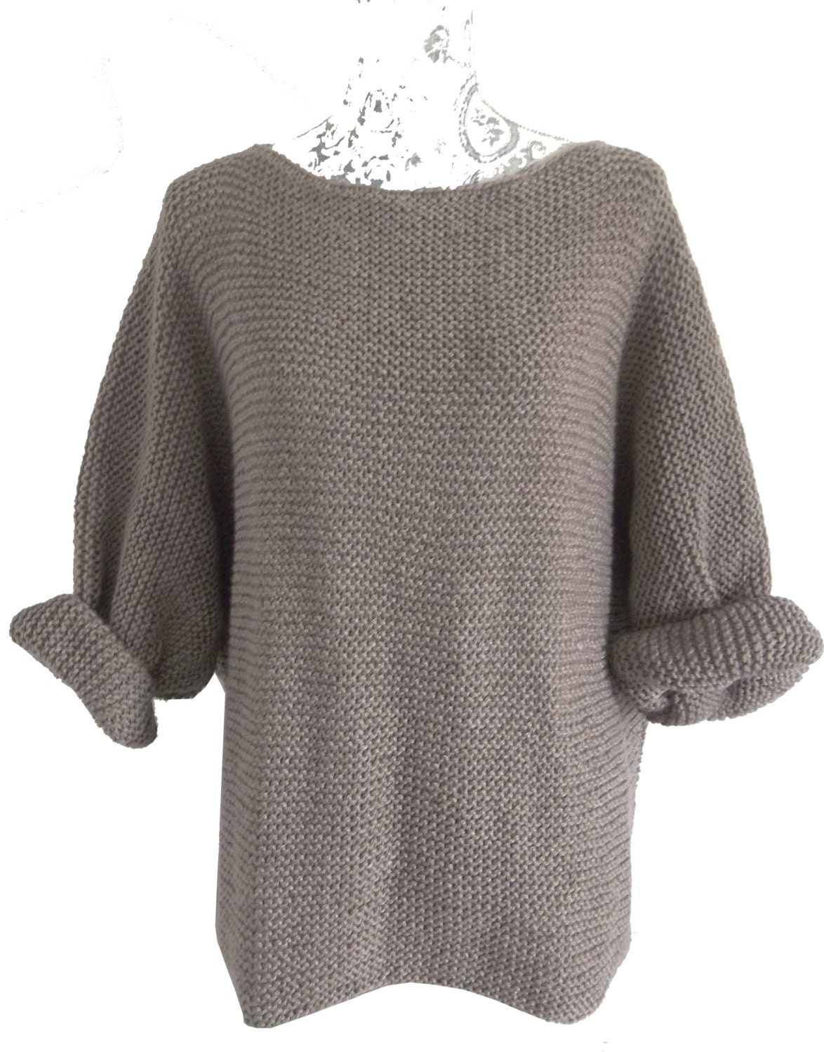 Aran Garter Stitch Sweater. Knitting Pattern. PDF Download. | Etsy