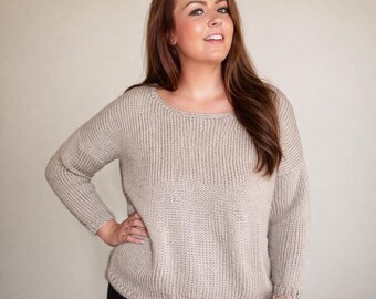 Chunky Sweater Knitting Pattern. Easy Knitting Pattern. PDF Knitting Pattern.