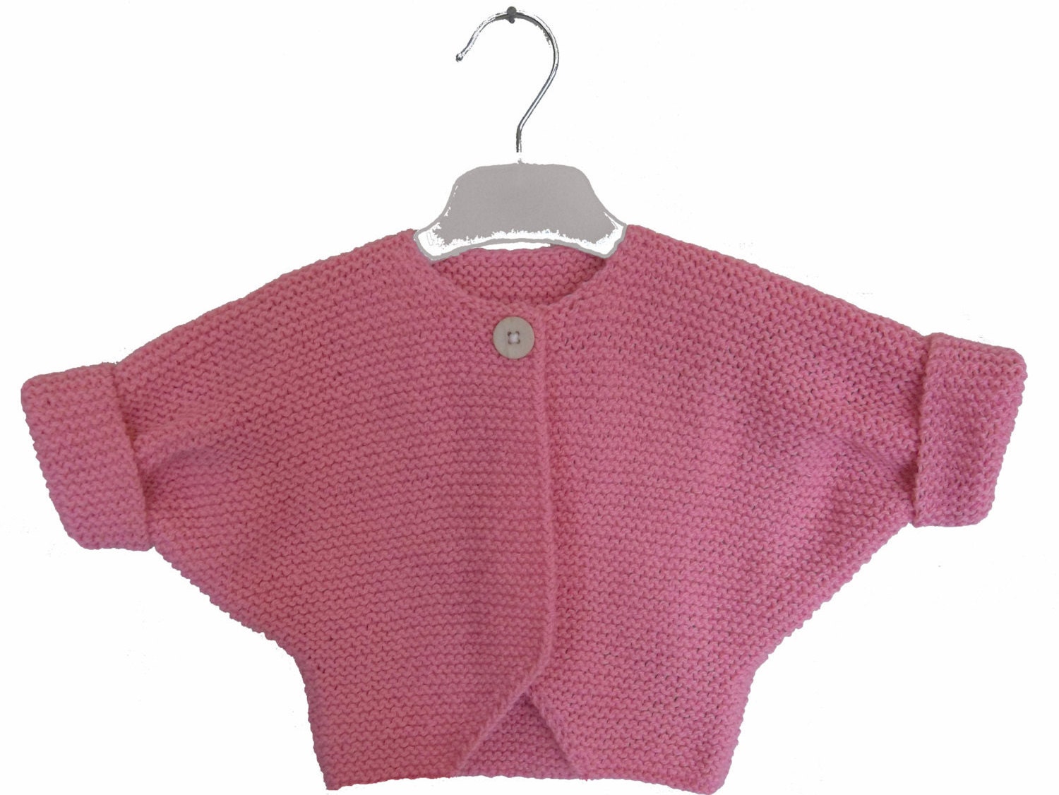 Baby garter stitch top cardigan knitting pattern