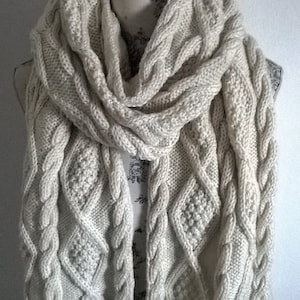 Aran Cable Scarf and Blanket Throw Knitting Pattern. PDF Knitting Pattern