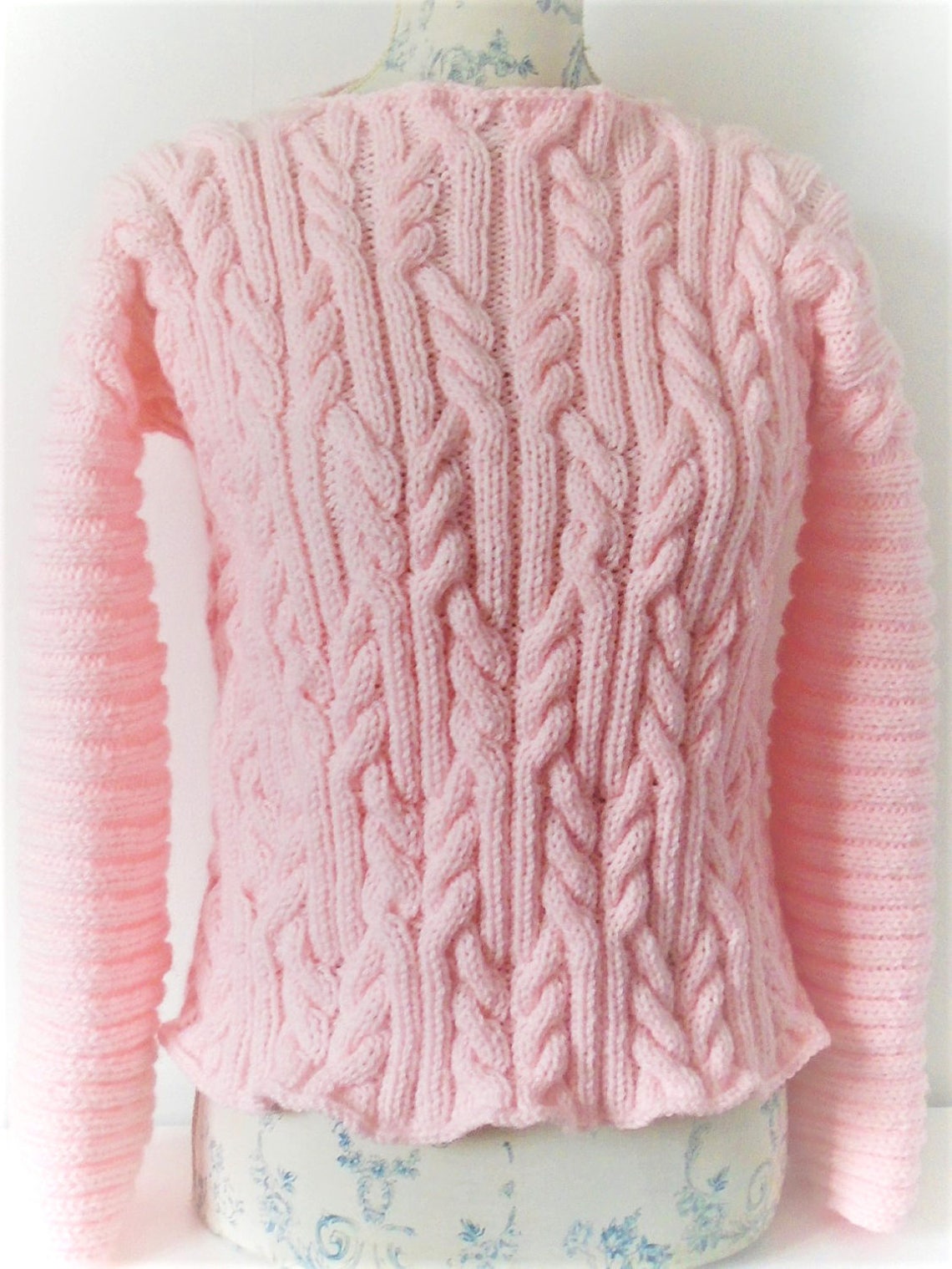 Aran Knitting Pattern. Cable and Rib Sweater Knitting Pattern. - Etsy