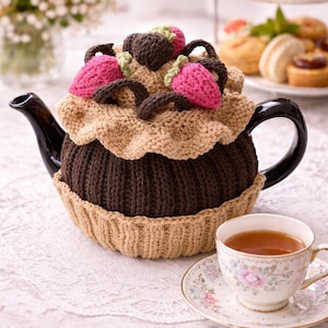 Chocolate Cupcake Tea Cosy Knitting Pattern (PDF Download)