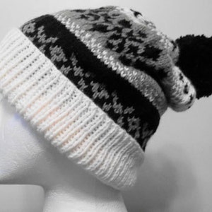 Fair Isle Ski Hat Knitting Pattern. PDF Hand Knitting Pattern