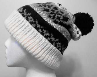 Fair Isle Ski Hat Knitting Pattern. PDF Hand Knitting Pattern