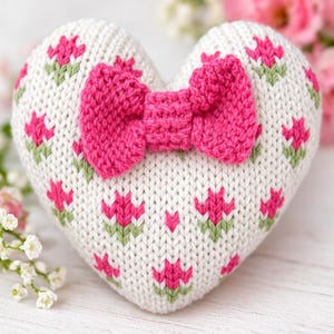 Rosebud Heart. PDF Knitting Pattern