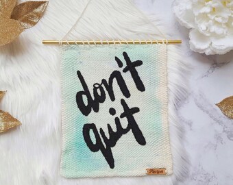 Woven Wall Hanging, Weaving, Wall Decor, Embroidery, Embroidered, Hand Lettered