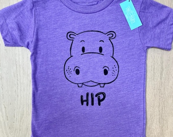HIP Hippo-Block Printed Toddler T-Shirt