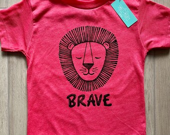BRAVE Lion-Block Printed Toddler T-Shirt