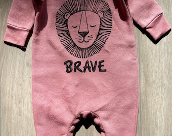 BRAVE Lion-Long Sleeved Fleece Infant Bodysuit