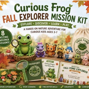 Curious Frog Fall Explorer Missions | Fall Nature Activities | Preschool & Kindergarten Outdoor Learning | Printable STEAM Unit