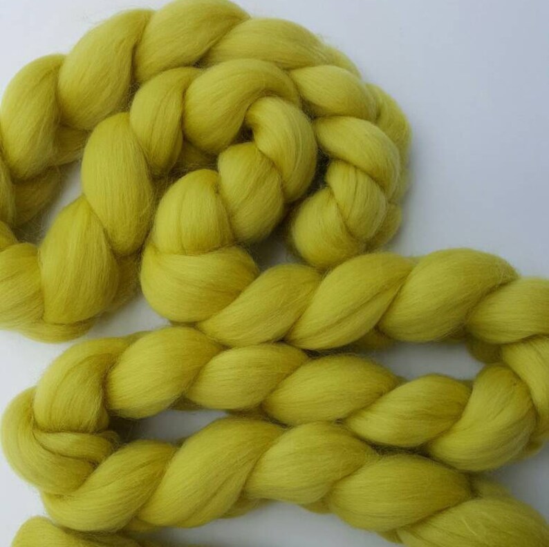 DHG Merino Wool Roving Combed Top Wool in Citron 4 ounces