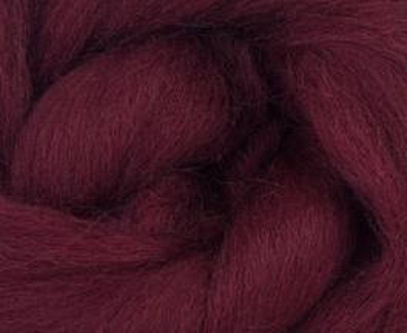 in Burgundy 2 oz Sliver Corriedale Wool Roving World of Wool product