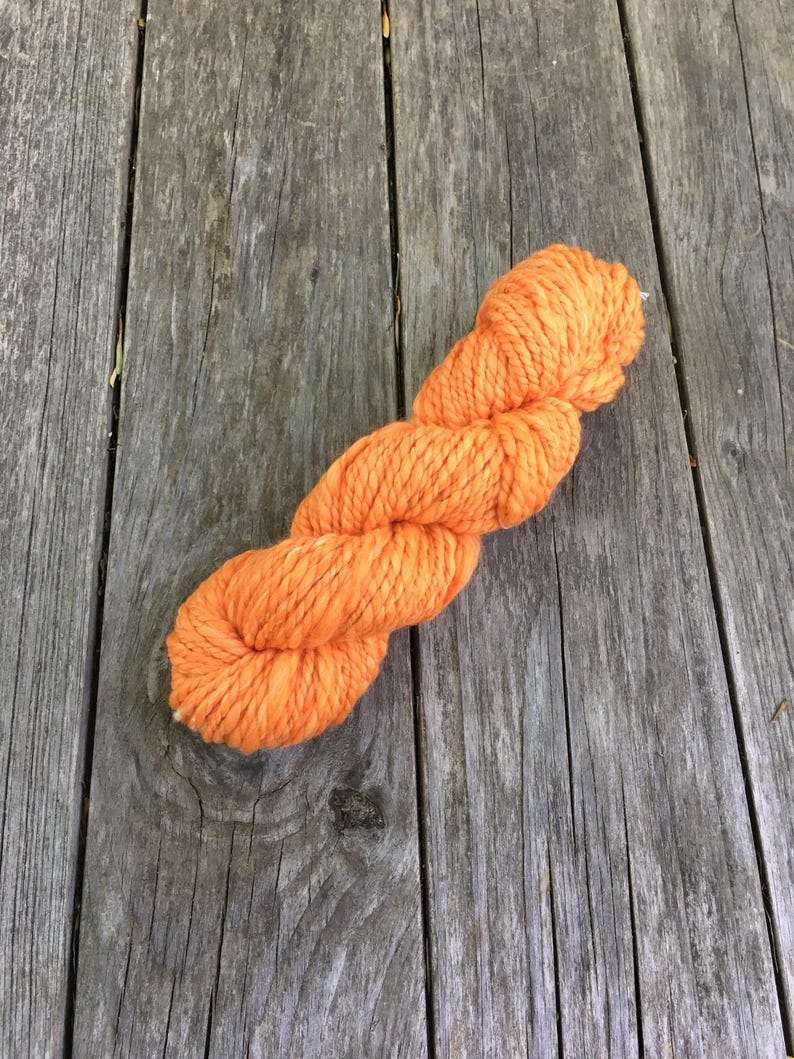 MerinoSilk Wool Roving Combed Top in Papaya 4 ounces