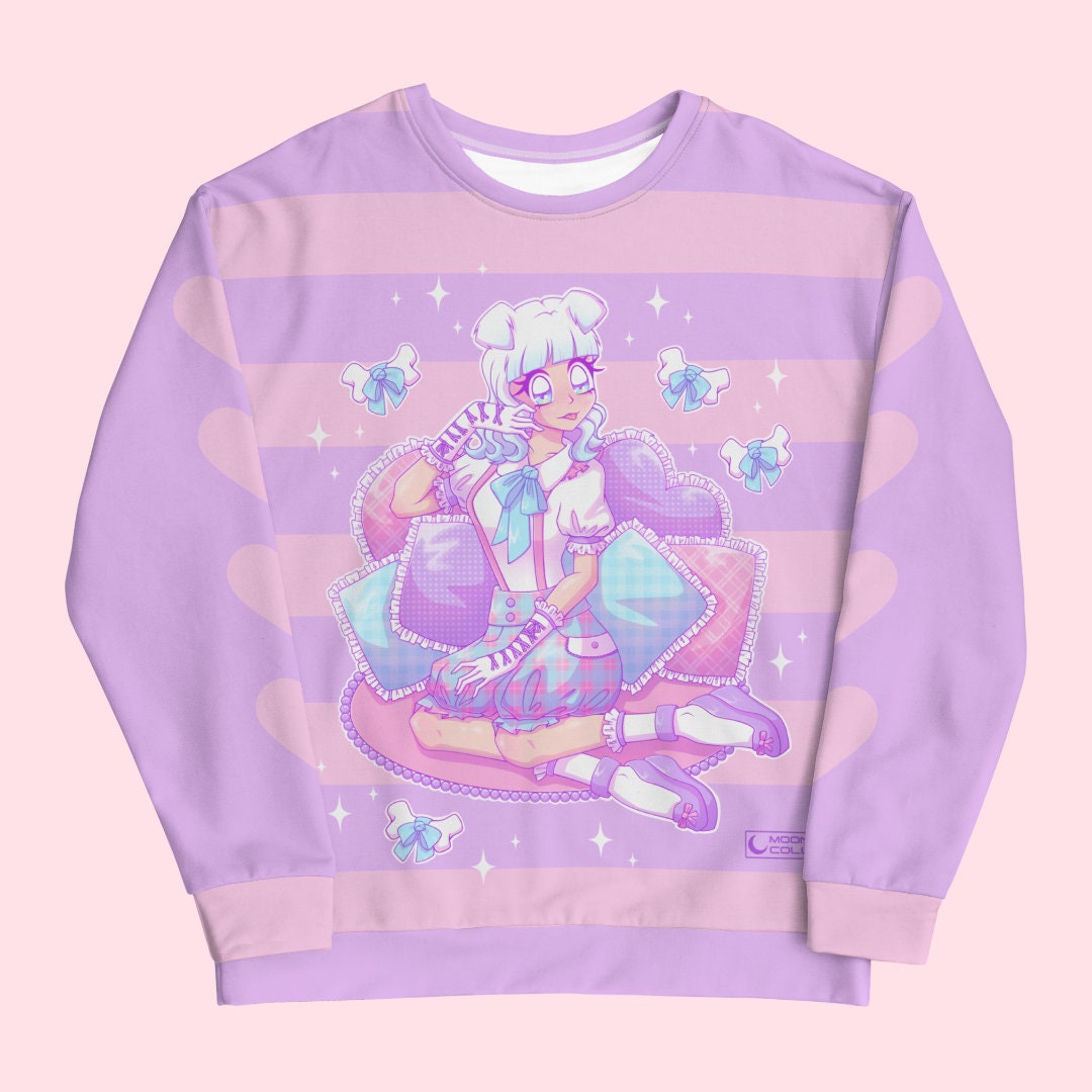 Cute Anime Sweater, Pink Anime Sweatshirt, Kawaii Anime Outfits, Fairy