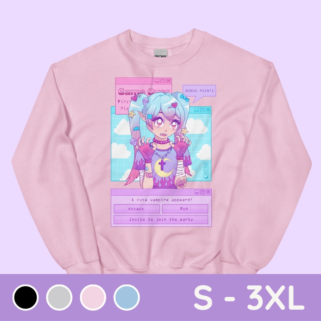 Menhera Anime Succubus Long Sleeve Crewneck Sweater