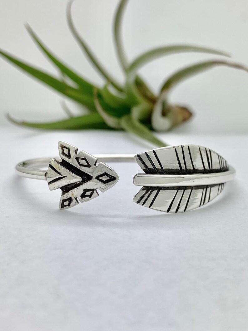 Stackable Sterling Silver Spoon Bangle Bracelet Arrow