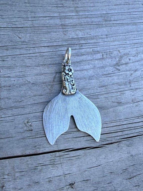 Sterling Spoon Mermaid Tail Pendant