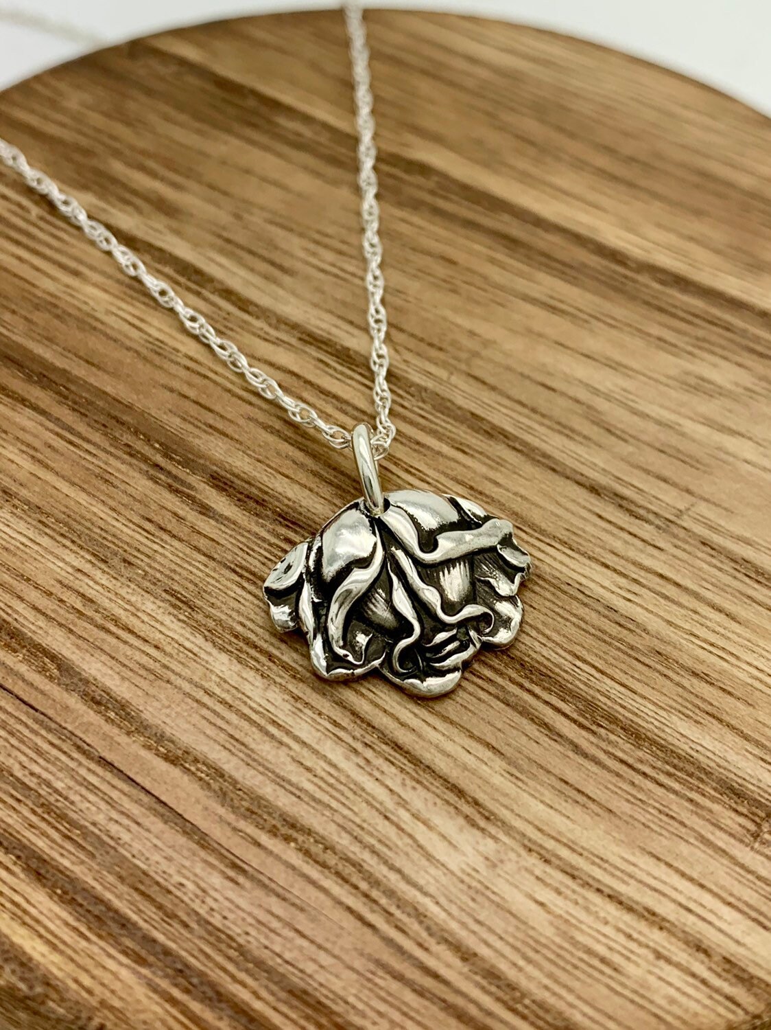 Small Sterling Silver spoon necklace, Rose