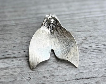 Sterling Spoon Mermaid Tail Pendant