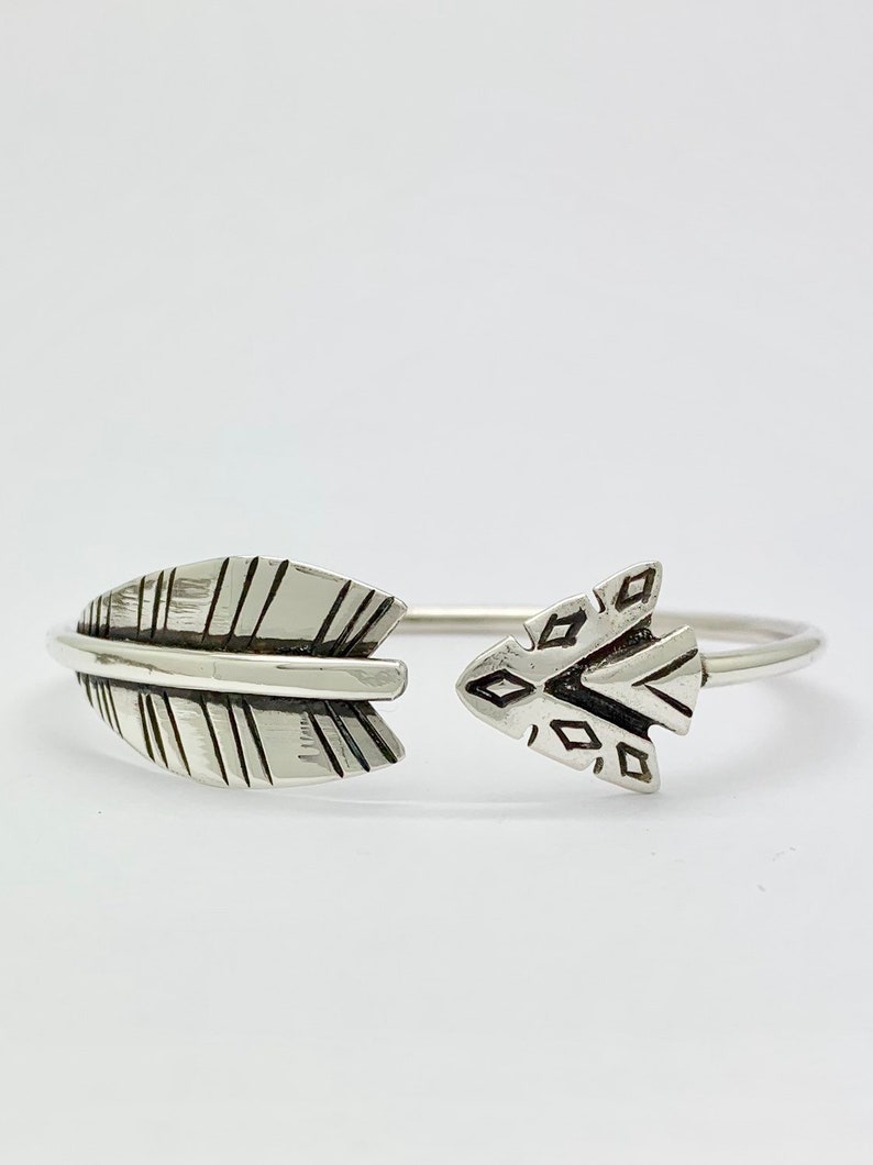 Stackable Sterling Silver Spoon Bangle Bracelet Arrow