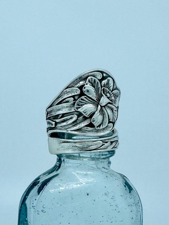 Vintage Sterling Silver Daffodil Spoon Ring