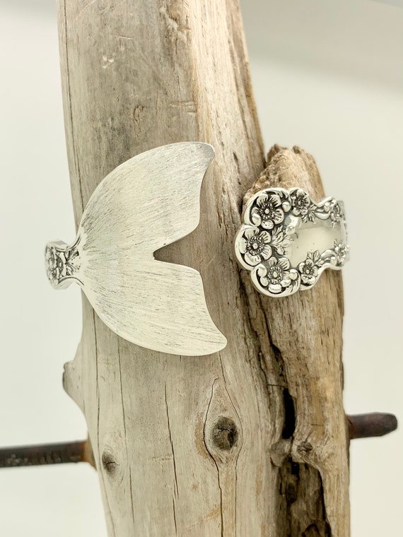 Sterling Silver Fish/Mermaid Tail Spoon Cuff/Bangle Bracelet