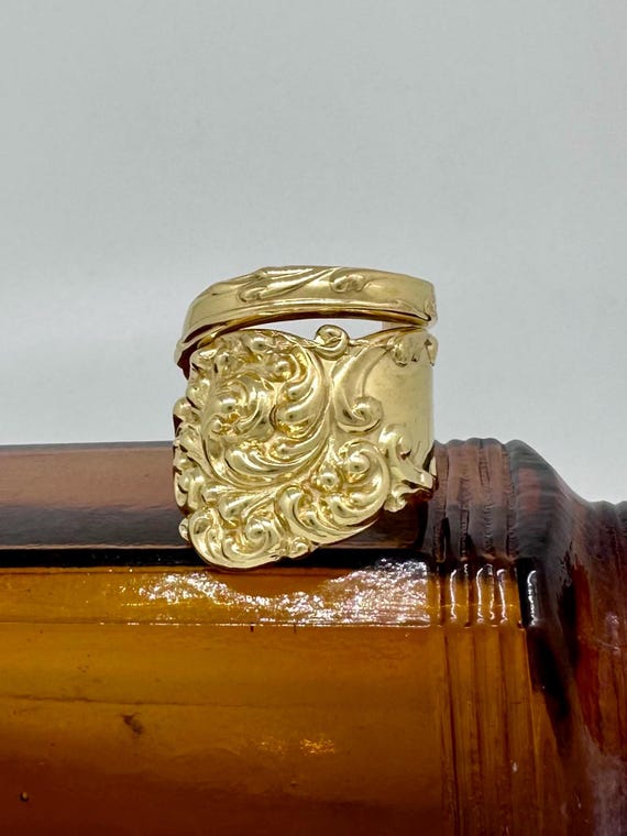 Gold Vermeil, Size 7.5 Vintage Spoon Ring