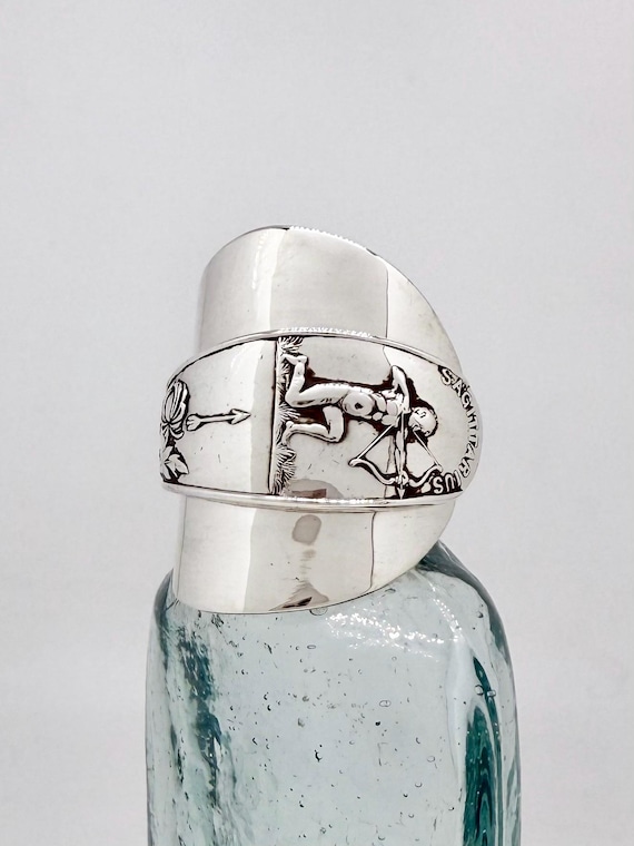 Vintage Sterling Silver Spoon Ring, Spoon bowl, Sagittarius, November