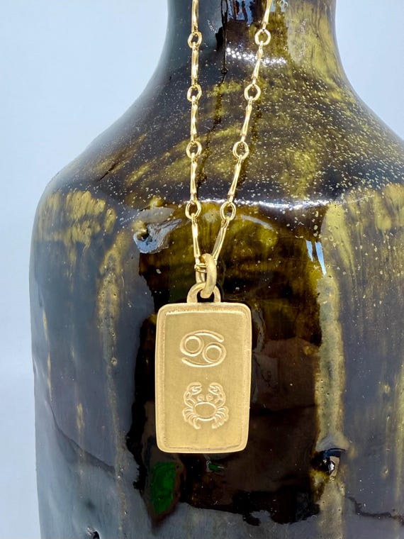 Gold Vermeil, Vintage Spoon Necklace, Zodiac