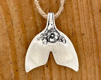 Sterling Spoon Mermaid Tail Pendant