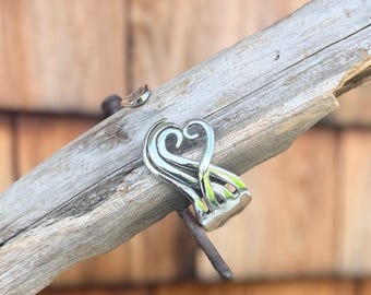 Sterling Silver Fork Cuff Bracelet, Heart (Pre-Order)