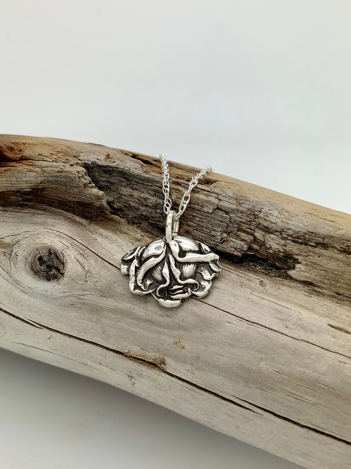 Small Sterling Silver spoon necklace, Rose