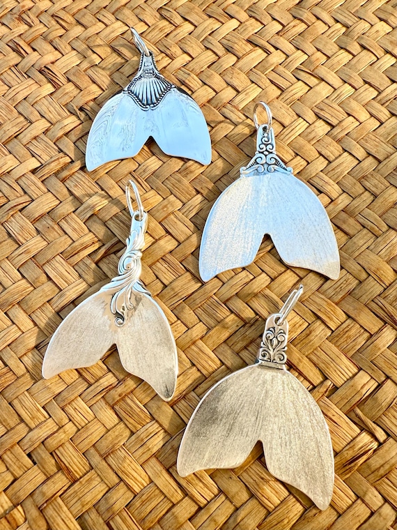 Mermaid Tail Pendant, Flat style, Various Patterns and Sizes