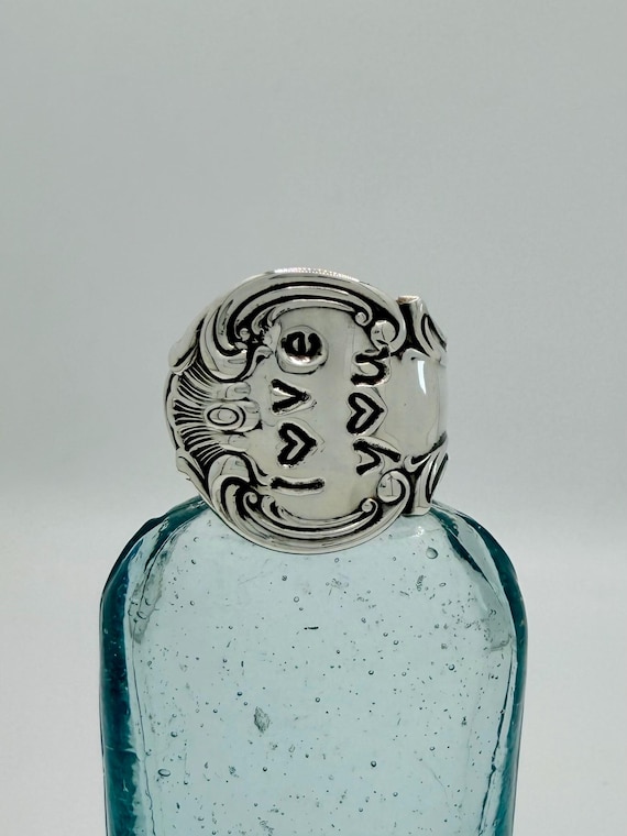 Size 8, Single wrap style, Vintage Sterling Silver Spoon Ring, Love, Valentines Day, I Love You, Love