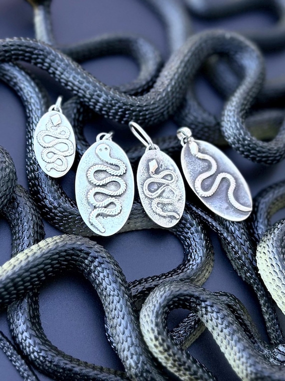 Sterling Silver Snake Pendant Necklace | Snake Jewelry | Gothic Jewelry | Serpent Necklace | Boho Pendant | Handmade Statement Jewelry