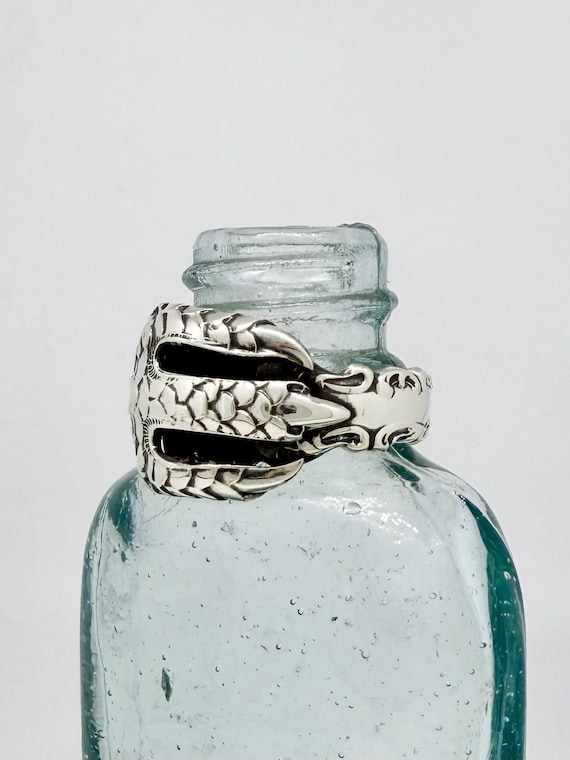 Vintage Sterling Silver Claw Ring, Repurposed Flatware